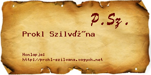 Prokl Szilvána névjegykártya
